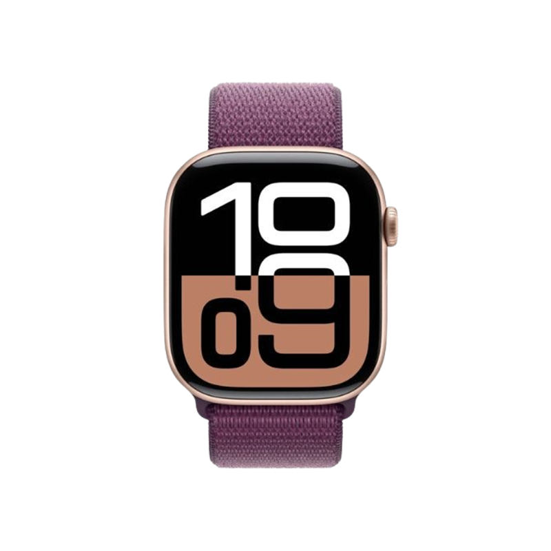 Apple Watch Series 10 GPS 46mm Rose Gold Aluminium Case+Plum SportLoop MWWV3 - Image 2