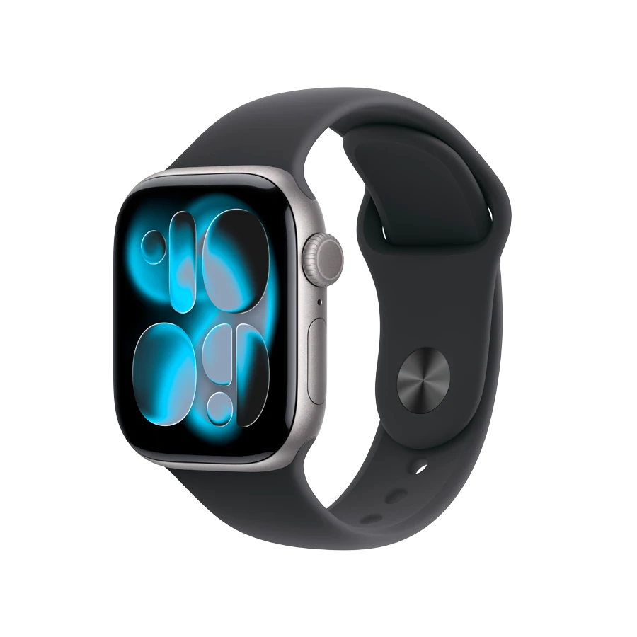 Apple Watch Series 11 GPS 42mm Space Grey Aluminium Case With Black Sport Band MEV44 M/L